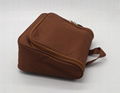 600D polyester unisex brown colour toiletry bag for gym with inner pockets 3