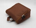 600D polyester unisex brown colour toiletry bag for gym with inner pockets 4