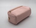 Cross pattern PU high grade gift lady cosmetic bag with two pockets 