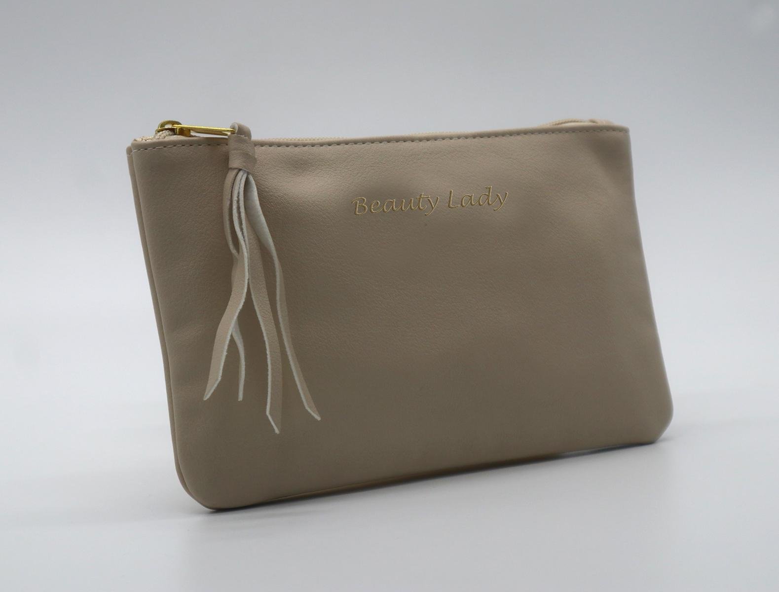 PU leather fashionable lady clutch bag with PU tassel tab 2