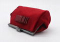 Fake fur beauty lady kiss lock clutch bag with bow on front 