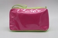 Shiny PU large size contrast colour women's cosmetic organizer bag with handle 1