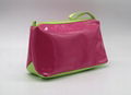Shiny PU large size contrast colour women's cosmetic organizer bag with handle 2
