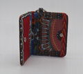 Ankara quilted cotton fashion foldable cardholder with metal ring 