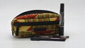 Ankara printed cotton quilted pencil case with double zippers