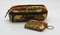 Ankara printed cotton quilted pencil case with double zippers 6