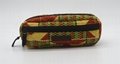 Ankara printed cotton quilted pencil case with double zippers 1