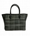 Splicing style woven with PU charming women black tote bag 