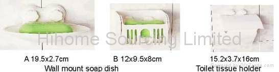 Wall mount soap dish, tissue holder