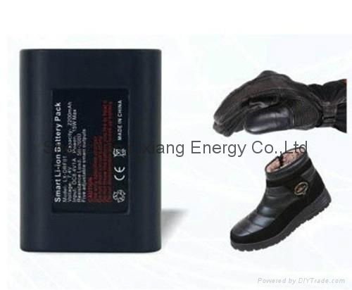 wireless control heated shoes battery 7.4v 2600mah with CE FCC ROHS 2