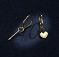 925 Sterling Silver Key and Lock Earrings The Key Of Heart Lock Fashion Jewelry 