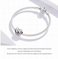 925 Sterling Silver Family Charm Thanksgiving heart-shaped DIY Bracelet Accessor 1