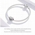 925 Sterling Silver Family Charm Thanksgiving heart-shaped DIY Bracelet Accessor