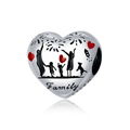 925 Sterling Silver Family Charm Thanksgiving heart-shaped DIY Bracelet Accessor 5