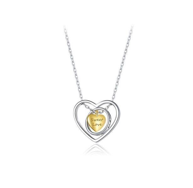 925 Sterling Silver Love Heart Necklace For Ladies Women 2