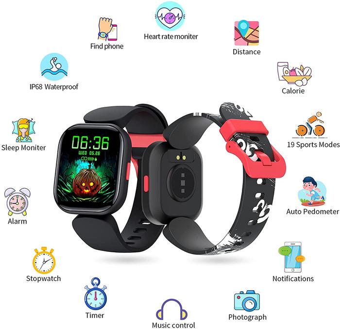 Kids Fitness Tracker IP68 Waterproof Heart Rate Monitor Sleep Monitor 19 Sports  3