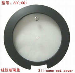 Temper glass lid with silicone rim