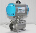 three pieces pneumatic ball valve