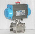 three pieces pneumatic ball valve