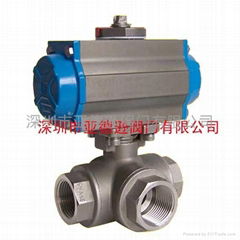 three way pneumatic ball valve