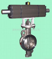 two pieces pneumatic butterfly valve