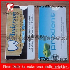 Credit Card Dental Floss 20meter wax  mint flavor with personal logo print
