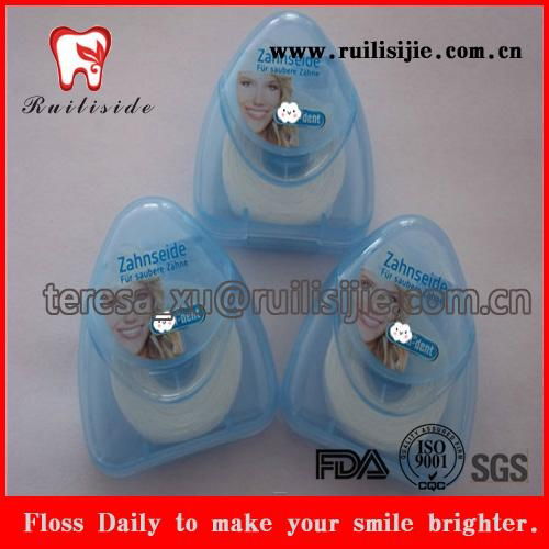 Triangle shape dental gifts tooth floss box with 50meters dental floss spool 4