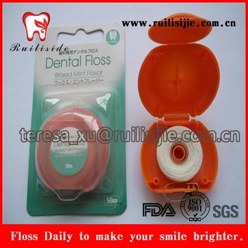 Dental Flossing tools,wax dental floss case circle shape dispenser (China Manufacturer