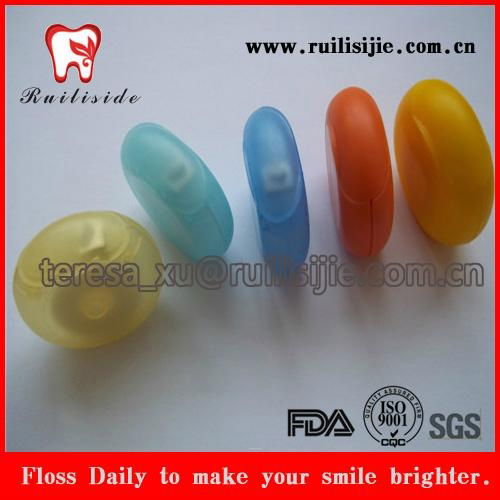 Dental Flossing tools,wax dental floss case circle shape dispenser 3
