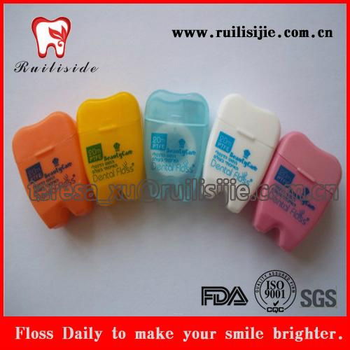 Christmas stickers dental flosser toothshaped plastic floss case 3