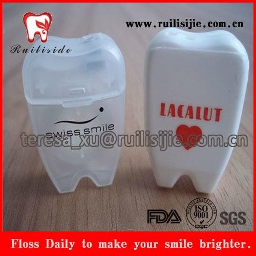 Christmas stickers dental flosser toothshaped plastic floss case