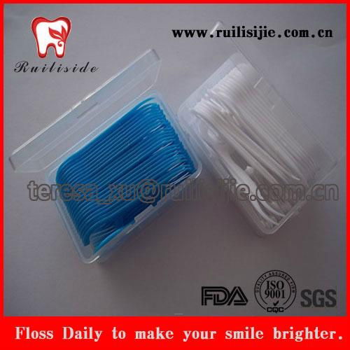 Plastic box packed dental floss picks,toothpicks,dental flosser 2