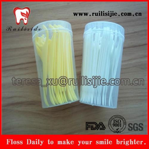 Plastic box packed dental floss picks,toothpicks,dental flosser 4