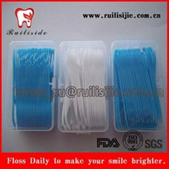 Plastic box packed dental floss picks,toothpicks,dental flosser