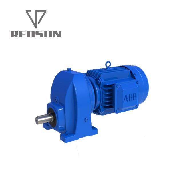 R series single stage helical gearbox gearmotor gear reducer 2