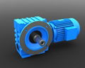 S helical worm gearbox with solid shaft