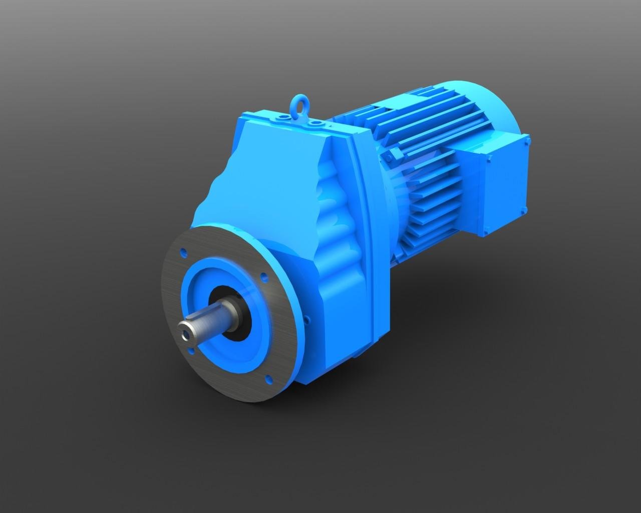 R series single stage helical gearbox gearmotor gear reducer