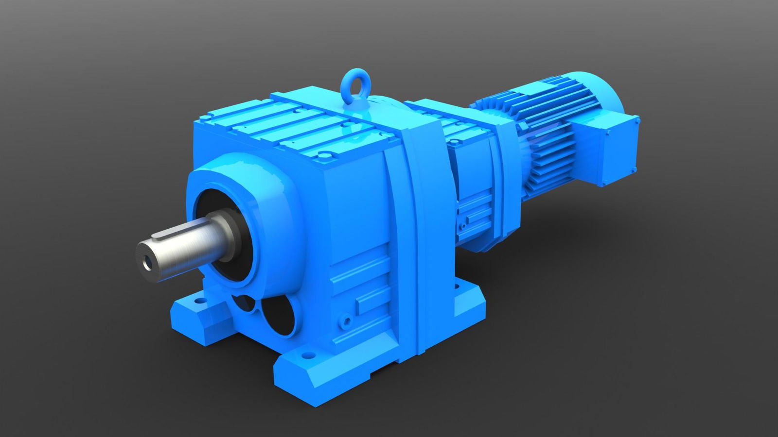 R series helical input solid gearmotor gearbox units reducer 4