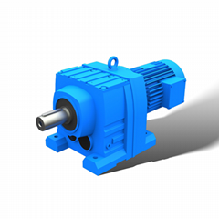 R series helical output flange speed reducers with IEC input flange