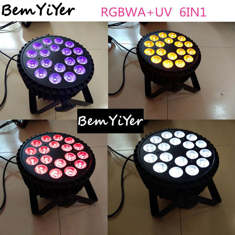 18x10W  LED flat wash par light  RGBWA+UV 6in1 2