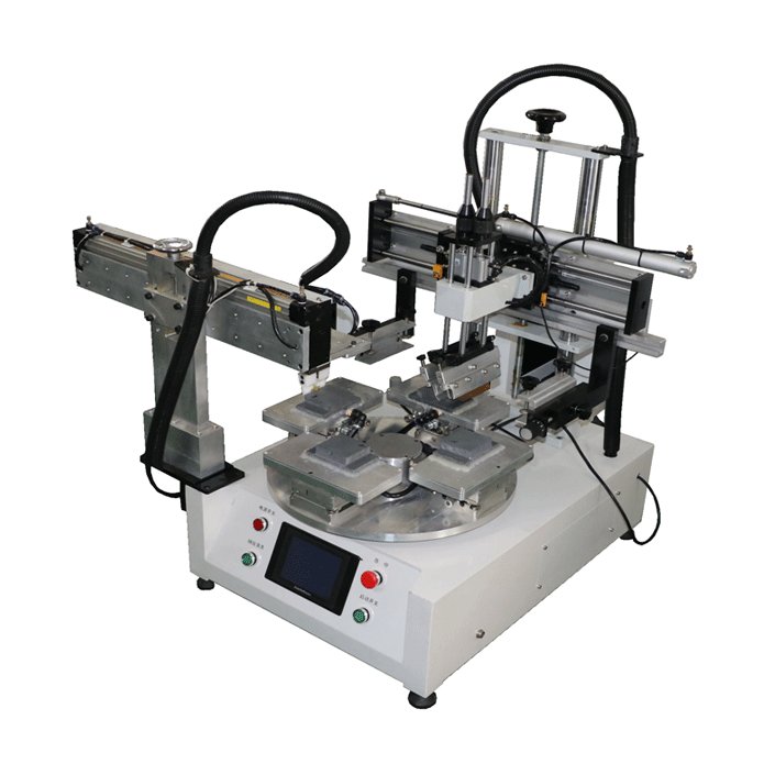 Tabeltop screen printer with robot