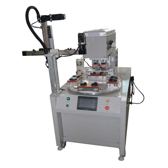 One color pad printing machine with rotating table