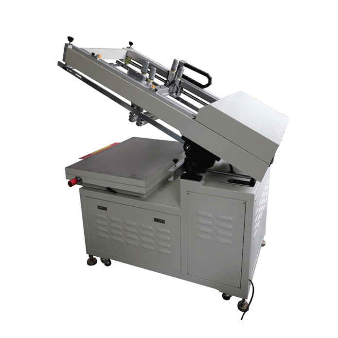 Oblique arm screen printer