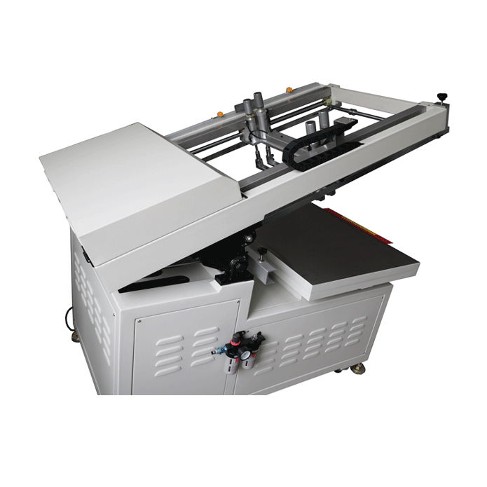 Oblique arm screen printer