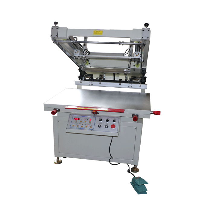 Oblique arm screen printer