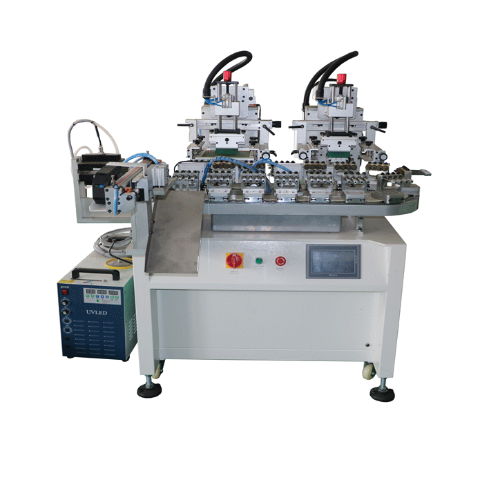 2 colors automatic UV Flat screen Printer with conveyor 1