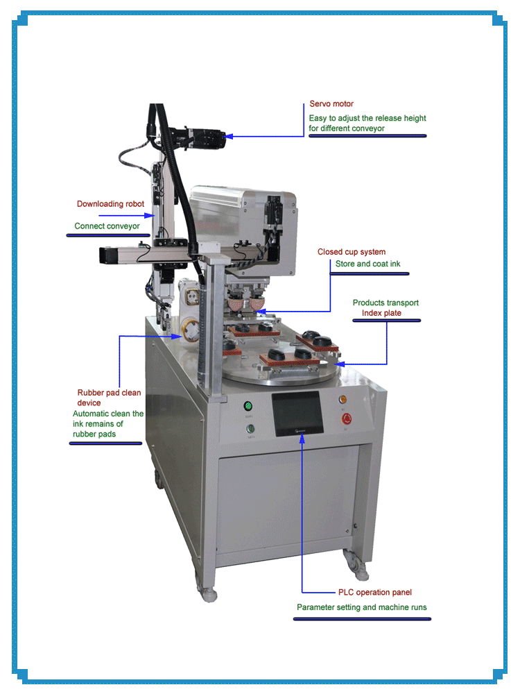 Full servo One color pad printing machine with rotating table 4