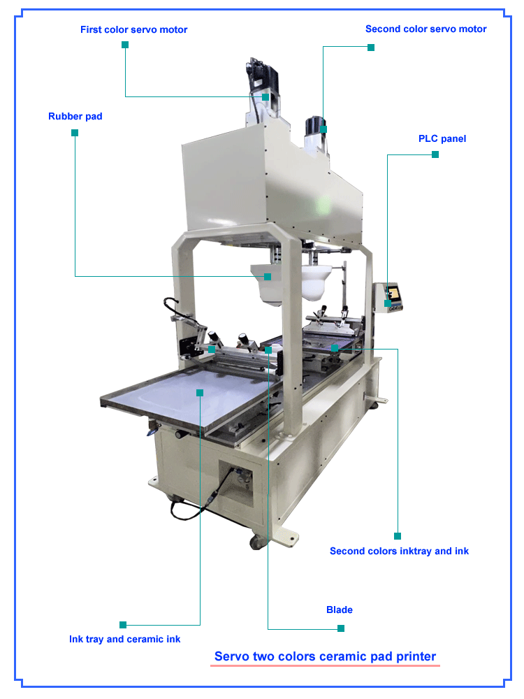 Caremic tableware  two colours pad printer 4