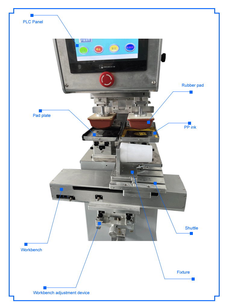 Wide-inktray  two colours pad printer 3