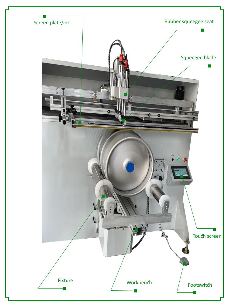 Keg screen printing machine